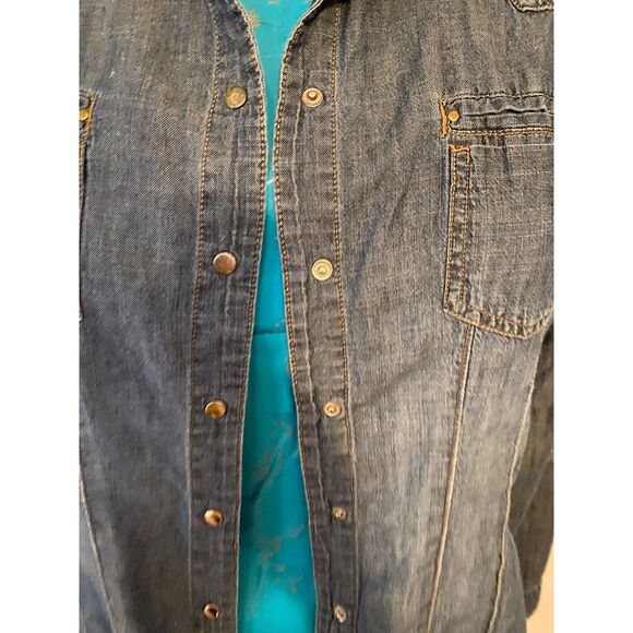 Coupe 100% Cotton Snap down Long-sleeved Top Women Size L - Picture 4 of 10